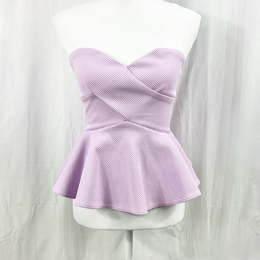 Tobi purple peplum strapless tube top